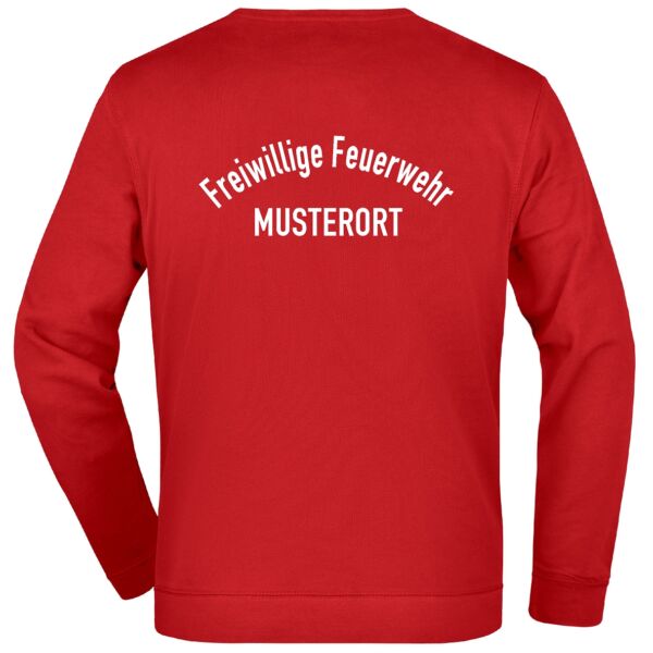Sweatshirt | Freiwillige Feuerwehr gebogen mit Ortsname Basic Rot