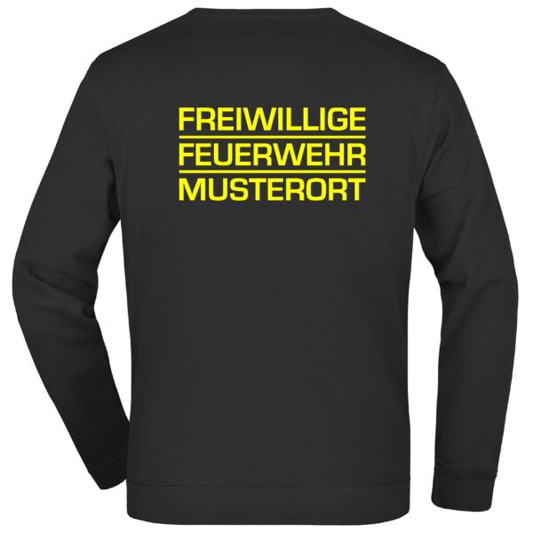 Sweatshirt | Freiwillige Feuerwehr Block mit Ortsname Schwarz