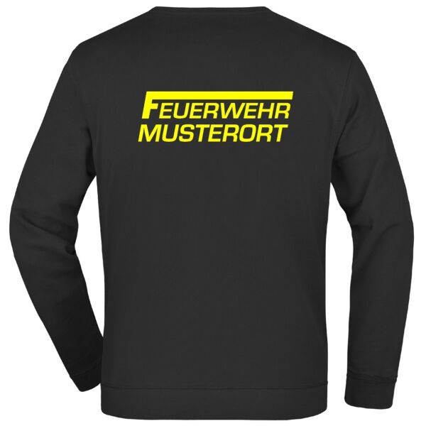 Sweatshirt | Feuerwehr F Balken mit Ortsnamen Schwarz