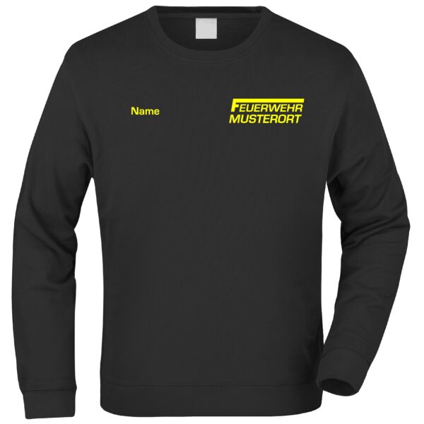 Sweatshirt | Feuerwehr F Balken mit Ortsnamen Schwarz
