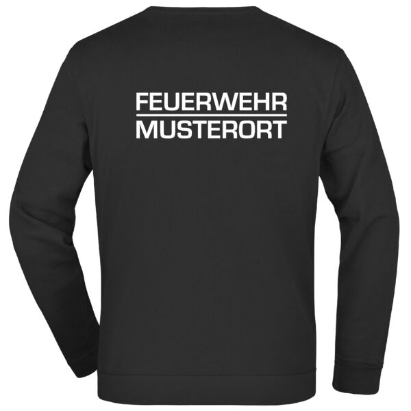 Sweatshirt | Feuerwehr Balken mit Ortsname Schwarz