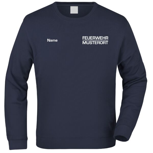 Sweatshirt | Feuerwehr Balken mit Ortsname Navy