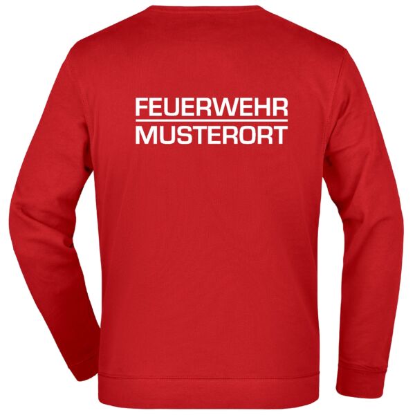 Sweatshirt | Feuerwehr Balken mit Ortsname Rot