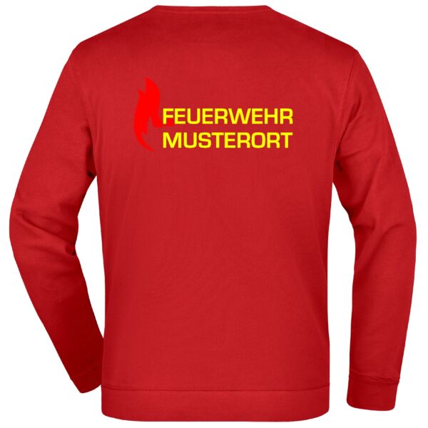 Sweatshirt | Feuerwehr Flammen mit Ortsnamen Rot