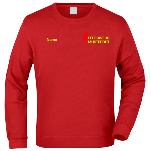 Sweatshirt | Feuerwehr Flammen mit Ortsnamen Rot