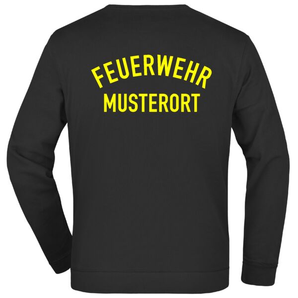 Sweatshirt | Feuerwehr gebogen mit Ortsnamen Schwarz