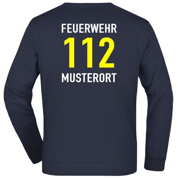 Sweatshirt | Feuerwehr 112 Notruf mit Ortsnamen Navy