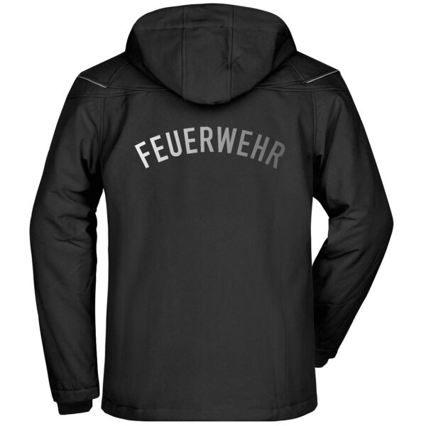 Winter Softshell Jacke | Feuerwehr gebogen Schwarz