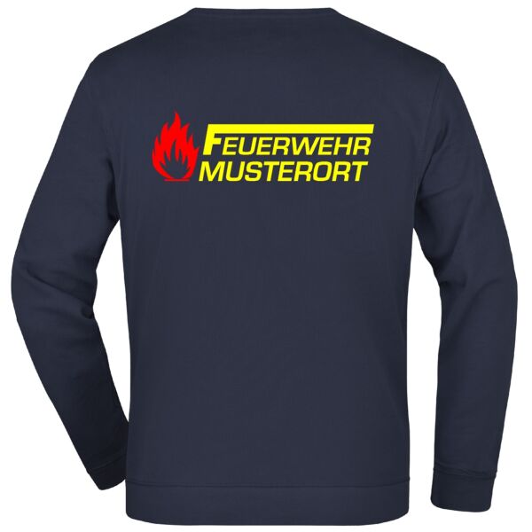 Sweatshirt | Feuerwehr F mit Balken und Flamme Navy