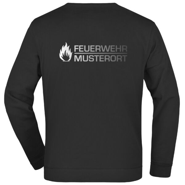 Sweatshirt | Feuerwehr mit Flamme und Balken Schwarz