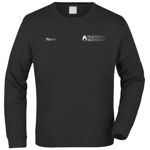Sweatshirt | Feuerwehr mit Flamme und Balken Schwarz