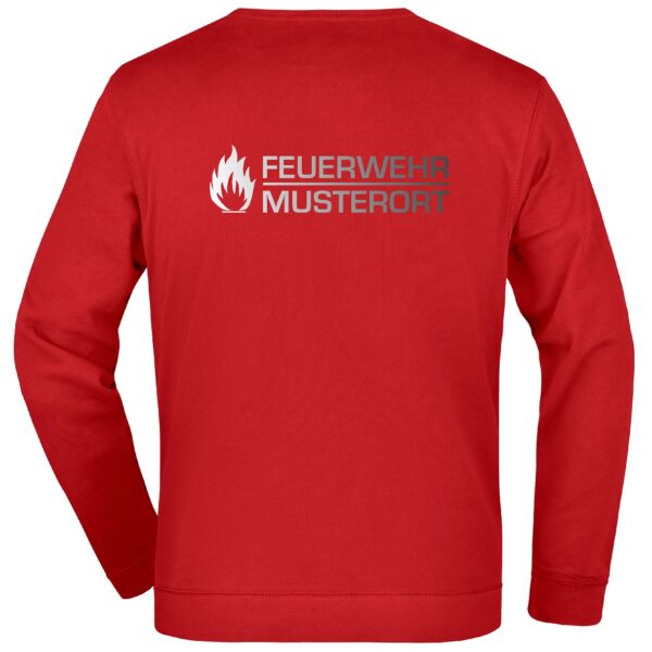 Sweatshirt | Feuerwehr mit Flamme und Balken Rot