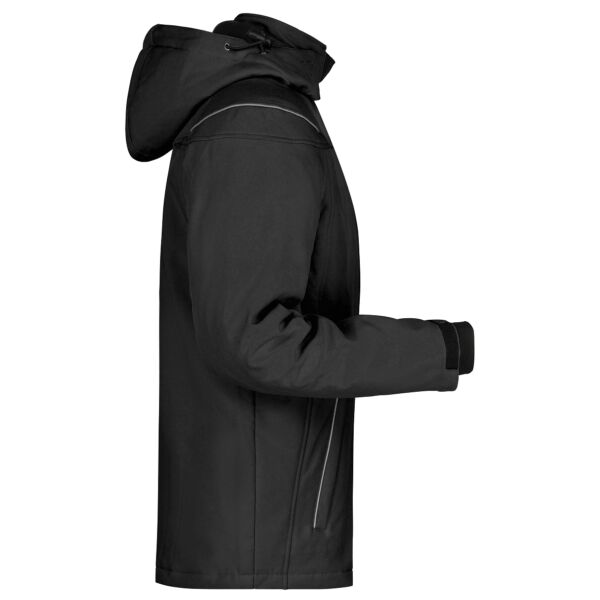 Winter Softshell Jacke | Freiwillige Feuerwehr mit Ortsnamen und Flamme Schwarz