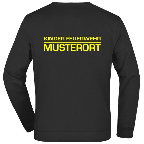 Sweatshirt | Kinderfeuerwehr mit Ortsnamen Schwarz