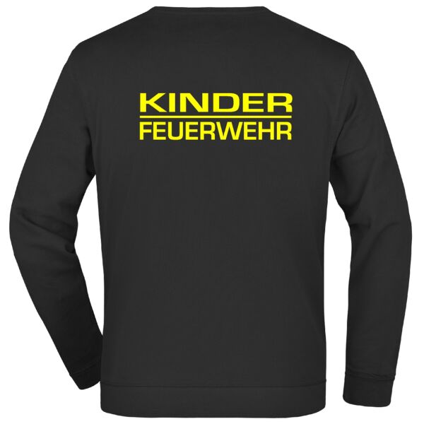 Sweatshirt | Kinderfeuerwehr mit Balken Schwarz