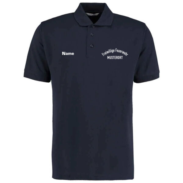Poloshirt | Freiwillige Feuerwehr gebogen mit Ortsname Basic Navy
