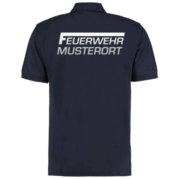 Poloshirt | Feuerwehr F Balken mit Ortsname Basic Navy