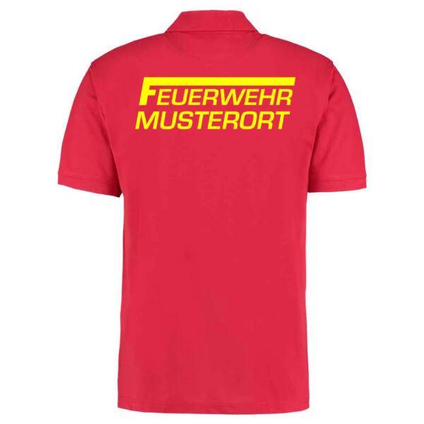 Poloshirt | Feuerwehr F Balken mit Ortsname Basic Rot