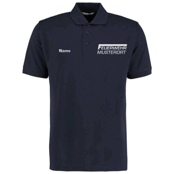 Poloshirt | Feuerwehr F Balken mit Ortsname Basic Navy