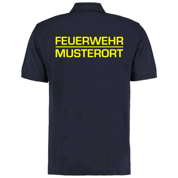 Poloshirt | Feuerwehr Balken mit Ortsname Basic Navy