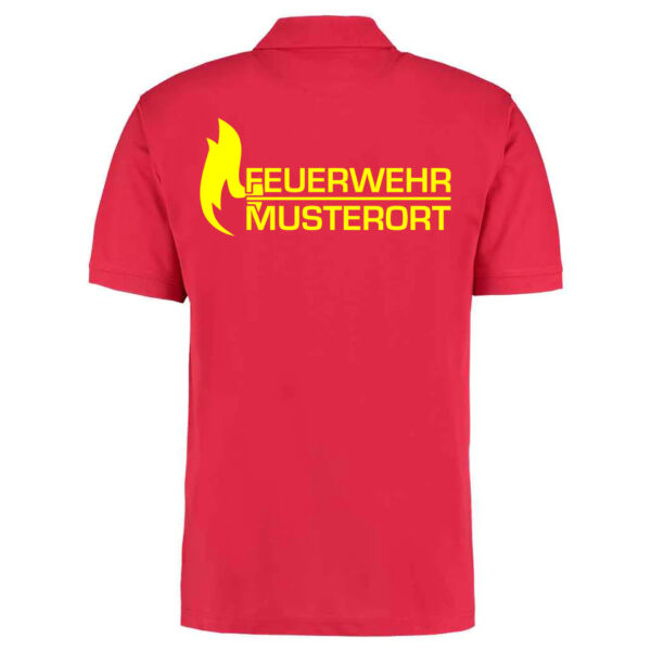 Poloshirt | Feuerwehr Flammen mit Ortsname Basic Rot