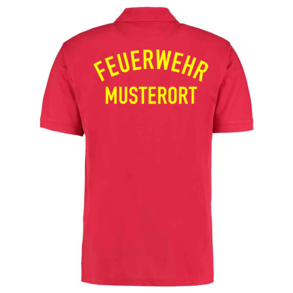 Poloshirt | Feuerwehr gebogen mit Ortsname Basic Rot