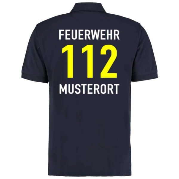 Poloshirt | Feuerwehr 112 Notruf mit Ortsname Basic Navy