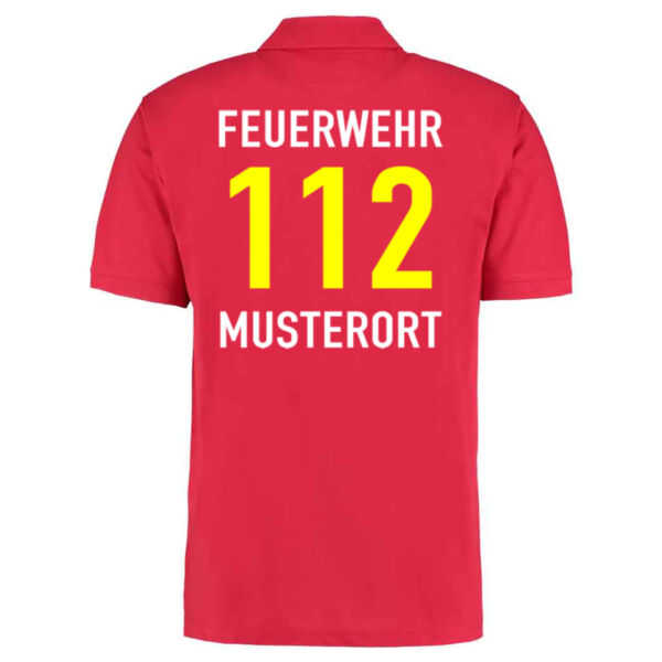 Poloshirt | Feuerwehr 112 Notruf mit Ortsname Basic Rot