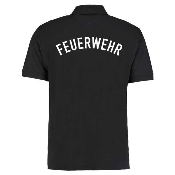 Poloshirt | Feuerwehr gebogen Schwarz