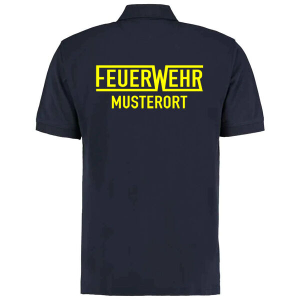 Poloshirt | Feuerwehr mit Ortsnamen und Balken Navy