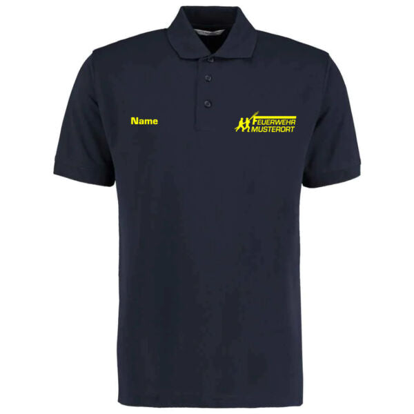 Poloshirt | Feuerwehr Angriff mit Ortsnamen Navy