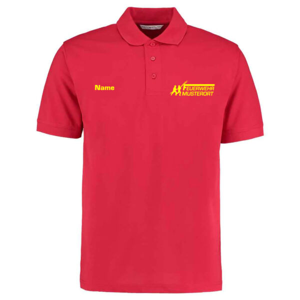 Poloshirt | Feuerwehr Angriff mit Ortsnamen Rot