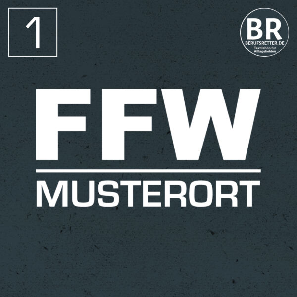 Poloshirt | Freiwillige Feuerwehr Balken mit Ortsname Basic Schwarz
