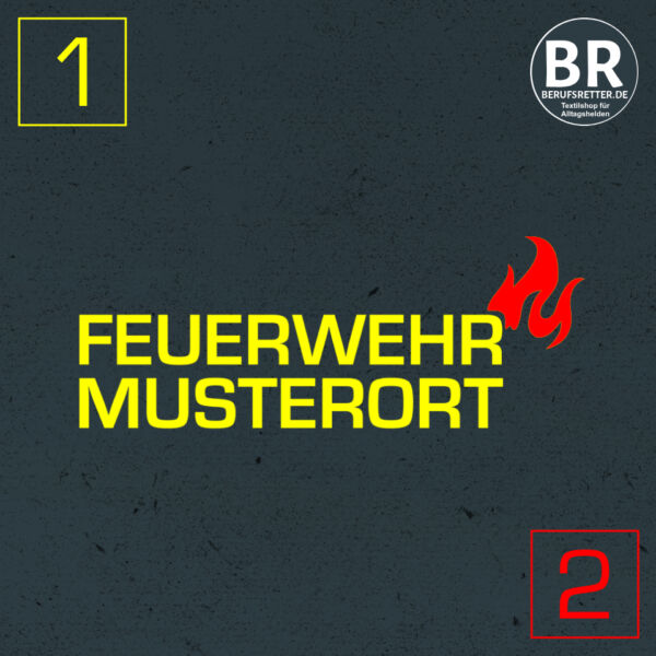 Sweatshirt | Feuerwehr mit Ortsname und Flamme Rot