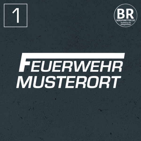 Poloshirt | Feuerwehr F Balken mit Ortsname Basic Schwarz