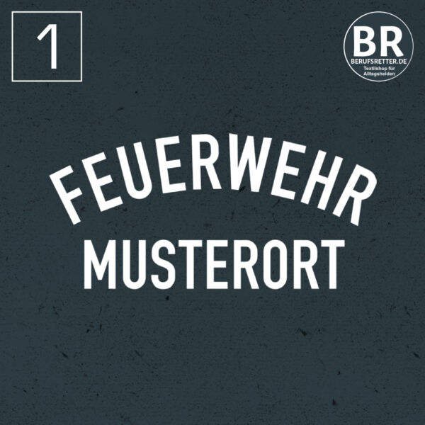 Sweatshirt | Feuerwehr gebogen mit Ortsnamen Schwarz