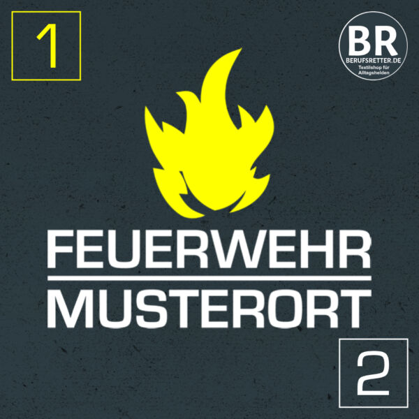 Poloshirt | Feuerwehr Balken mit Flamme & Ortsname Basic Rot