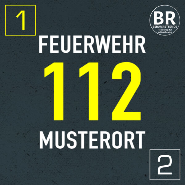 Winter Softshell Jacke | Feuerwehr 112 Notruf mit Ortsnamen Navy