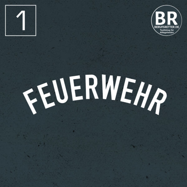 Poloshirt | Feuerwehr gebogen Schwarz