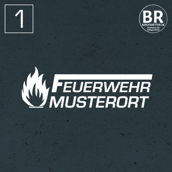Poloshirt | Feuerwehr F mit Balken und Flamme Rot