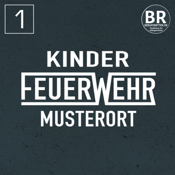 Sweatshirt | Kinderfeuerwehr mit Ortsnamen und Balken Schwarz