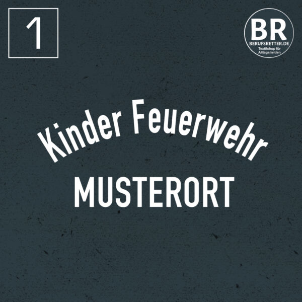 Sweatshirt | Kinderfeuerwehr im Bogen mit Ortsnamen Schwarz