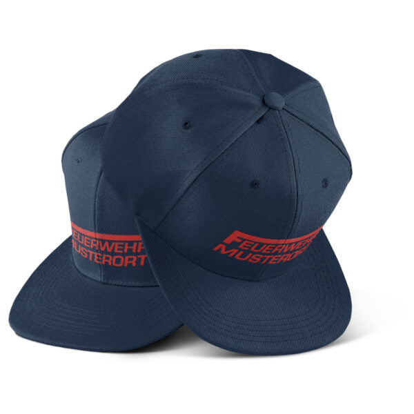 Snap Back Cap Unisex | Feuerwehr Balken mit Ortsname Basic Navy