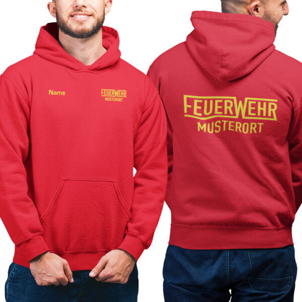 Hoodie Männer | Feuerwehr mit Ortsname Rot