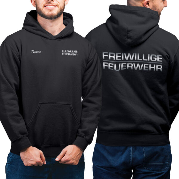 Hoodie Männer | Freiwillige Feuerwehr Classic mit Name Basic Schwarz