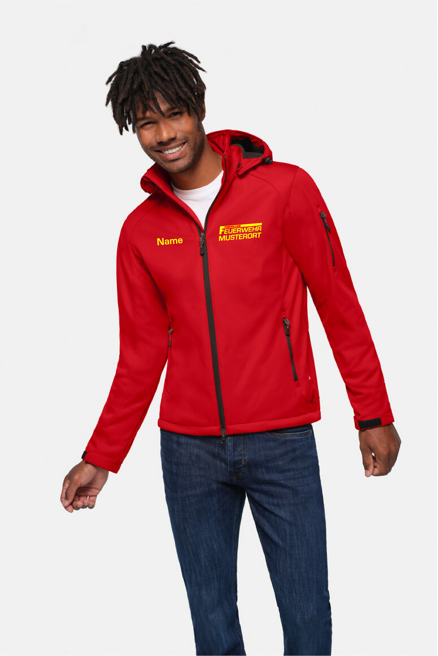 Softshelljacke Herren | Freiwillige Feuerwehr mit Ortsname Premium Rot