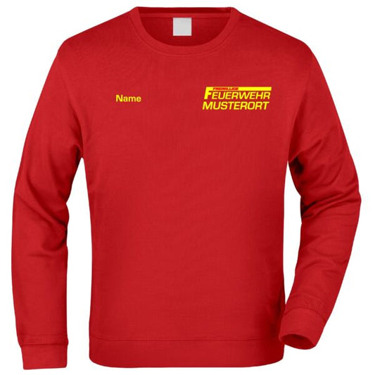 Sweatshirt | Freiwillige Feuerwehr mit Ortsname Basic Rot