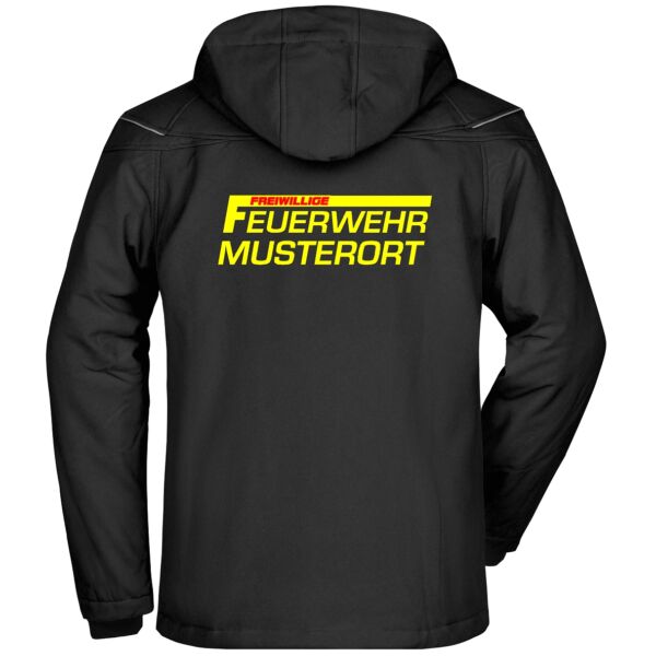 Winter Softshell Jacke | Freiwillige Feuerwehr mit Ortsnamen Schwarz