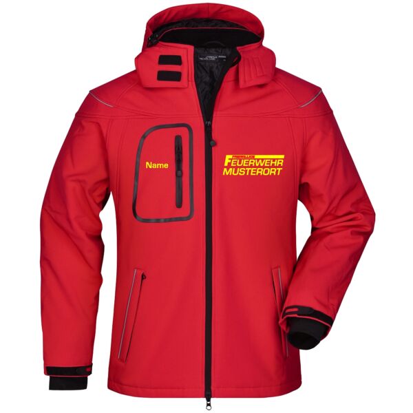 Winter Softshell Jacke | Freiwillige Feuerwehr mit Ortsnamen Rot