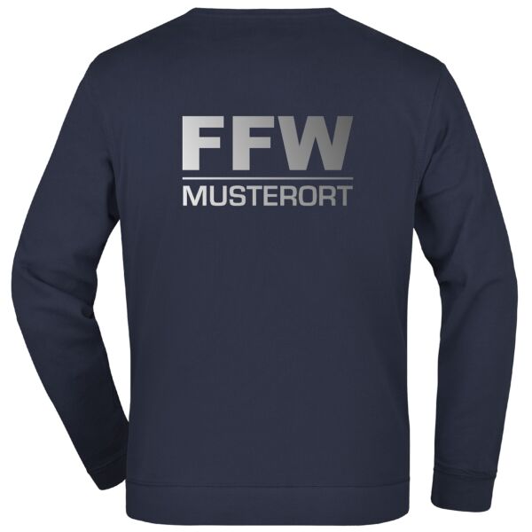 Sweatshirt | Freiwillige Feuerwehr Balken mit Ortsname Navy